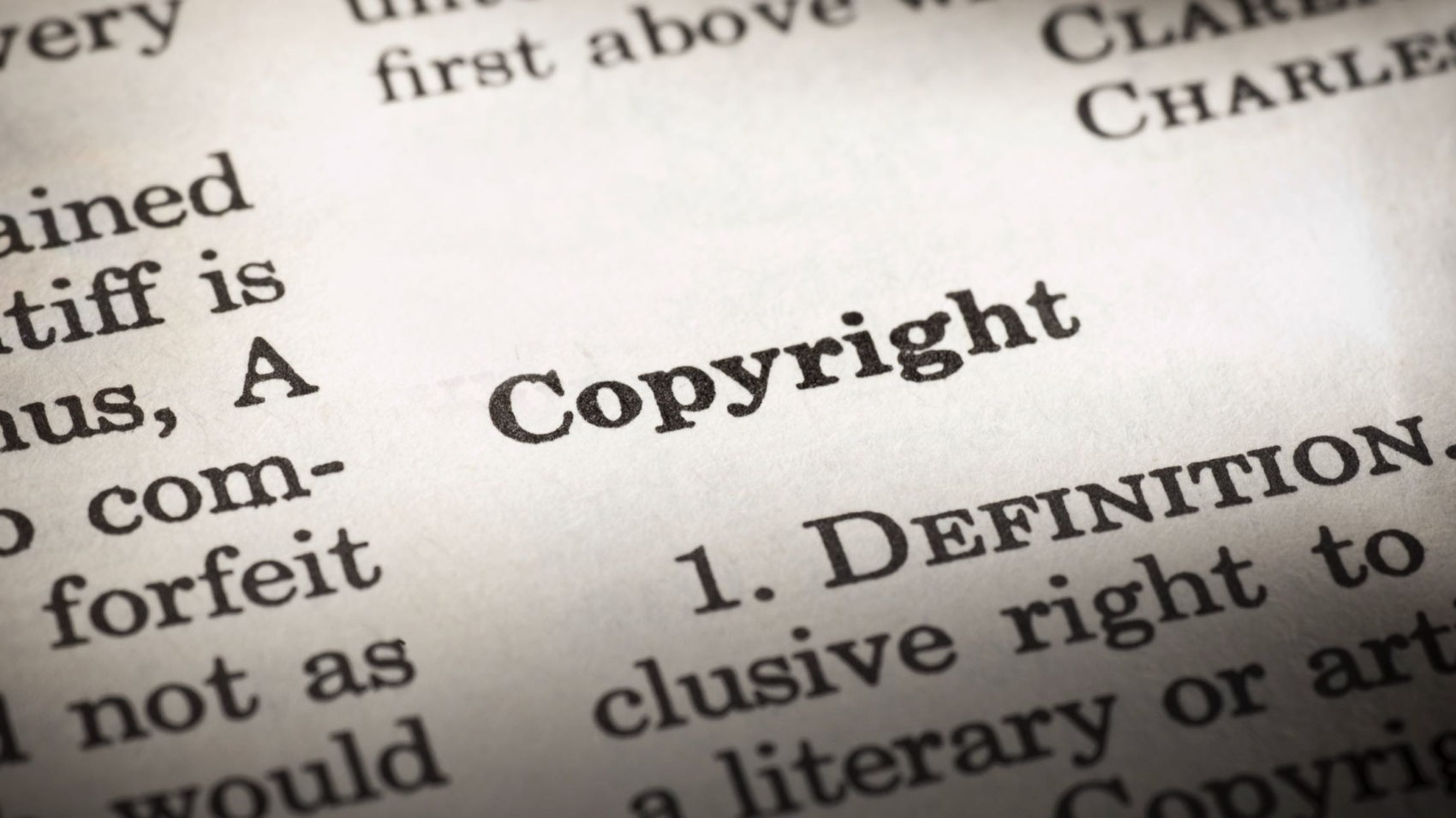 Dictionary definition of copyright law