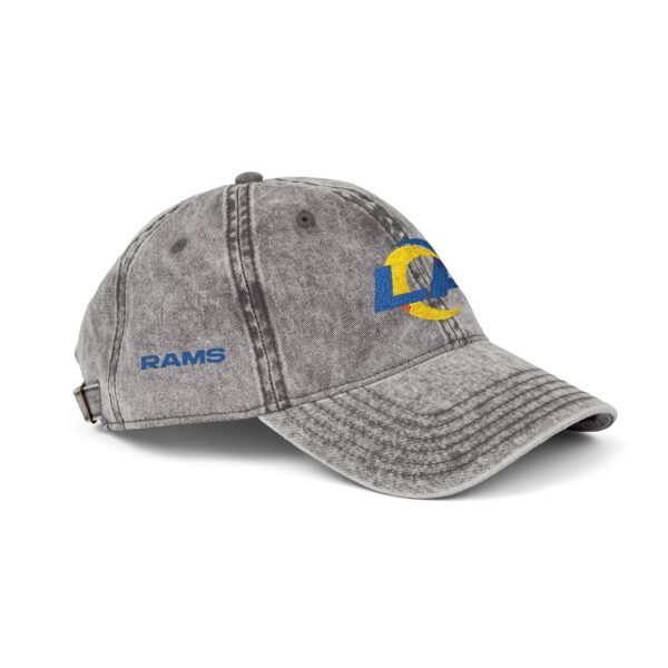 Los Angeles Rams Embroidered Logo on Vintage Cap - Image 3
