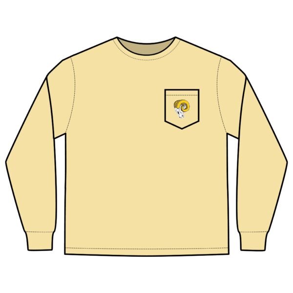 Los Angeles Rams Vintage Unisex Long Sleeve Pocket T-Shirt - Image 3