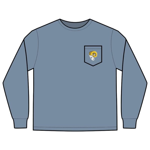 Los Angeles Rams Vintage Unisex Long Sleeve Pocket T-Shirt - Image 9