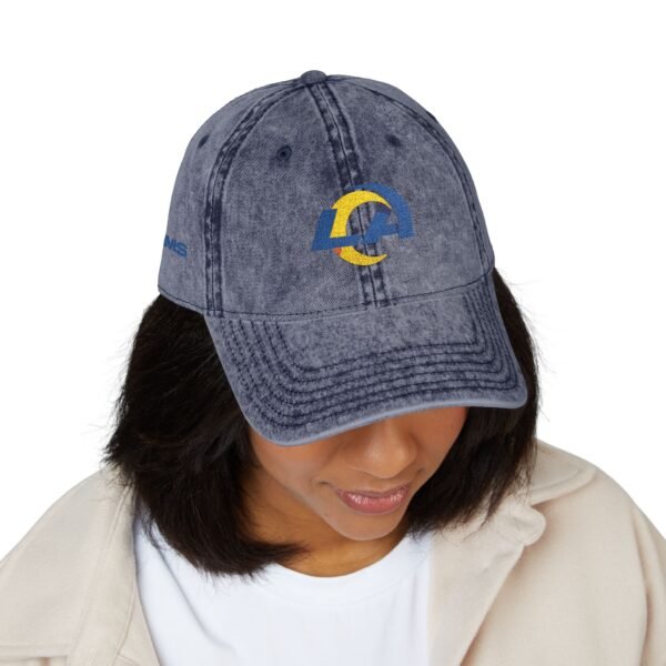 Los Angeles Rams Embroidered Logo on Vintage Cap - Image 8