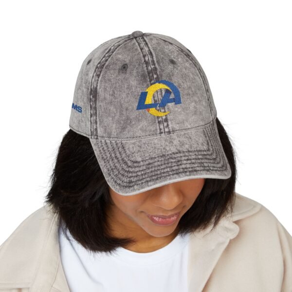 Los Angeles Rams Embroidered Logo on Vintage Cap - Image 4