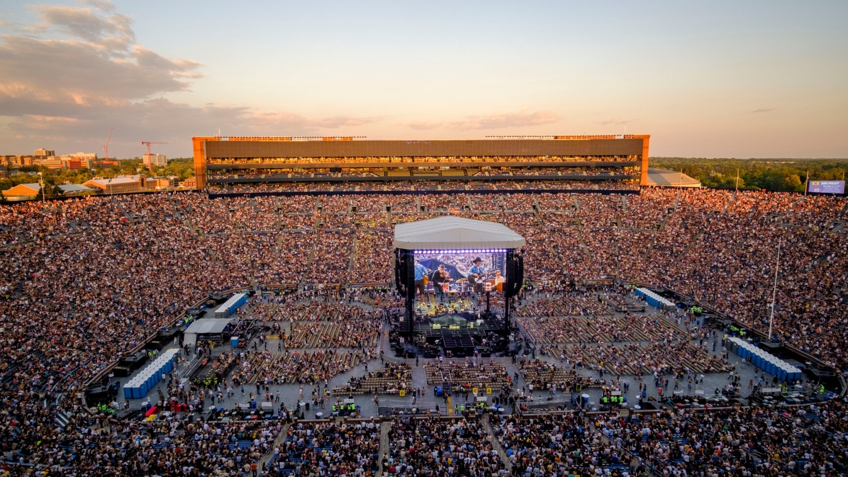 Ryan Bingham and the Texas Gentlemen perform before Zach Bryan’s concert at Michigan Stadium in Ann Arbor on Saturday, Sept. 27, 2025.