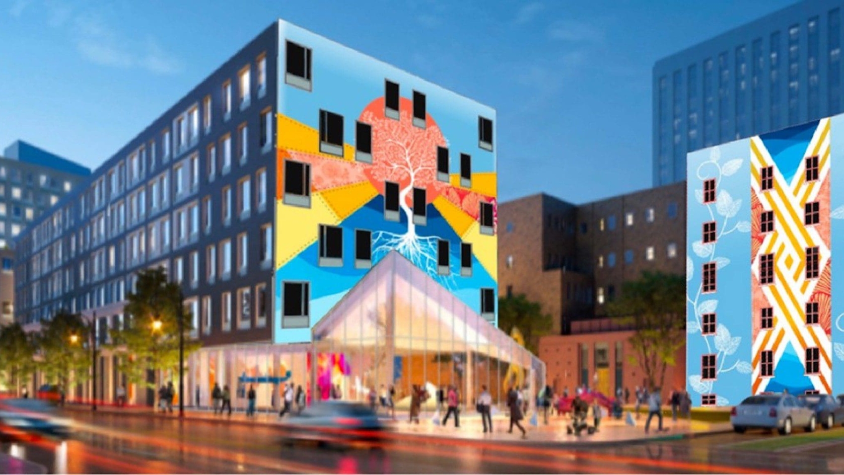 Corner-of-Washington-and-Central-with-Murals